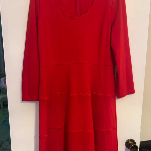 Kate Spade Broome Street Scallop Ponte Dress in lingonbery - Picture 5 of 5